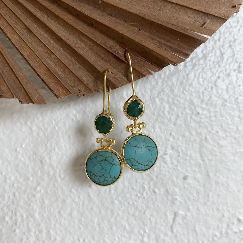 Turkish Double Stone Earrings