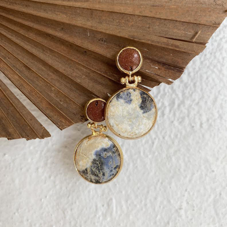Turkish Double Stone Earrings