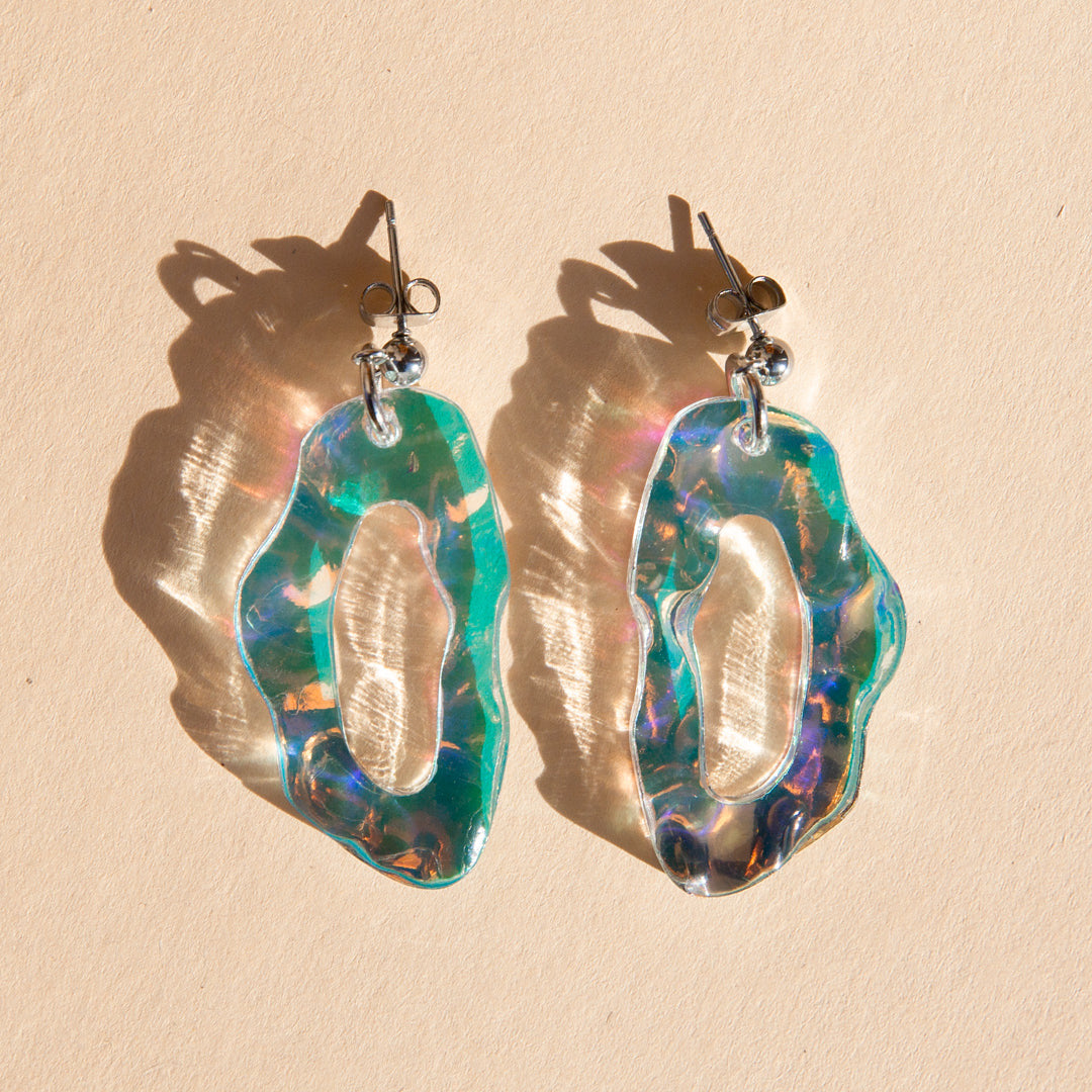 Isla Dangle Earrings - Rainbow/Silver