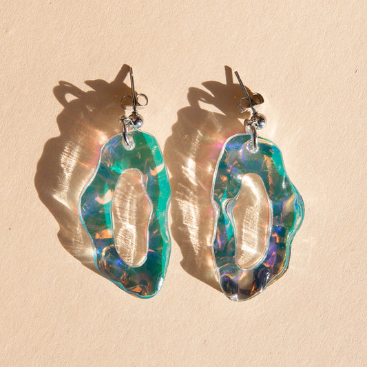 Isla Dangle Earrings - Rainbow/Silver