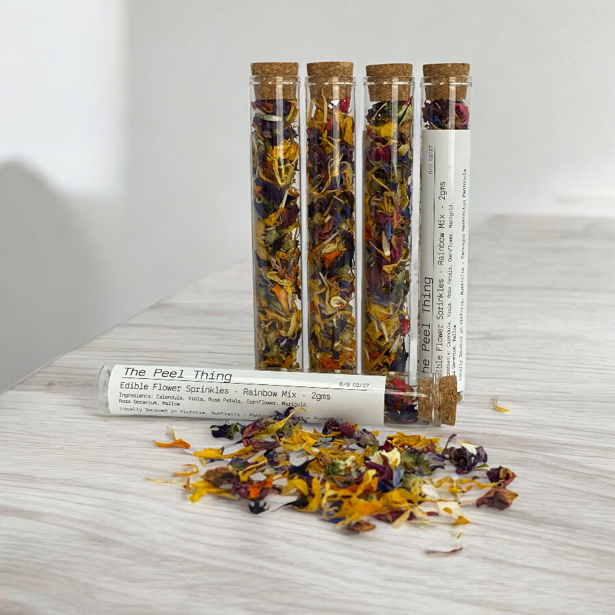 Edible Flower Sprinkles - Rainbow Mix 2g