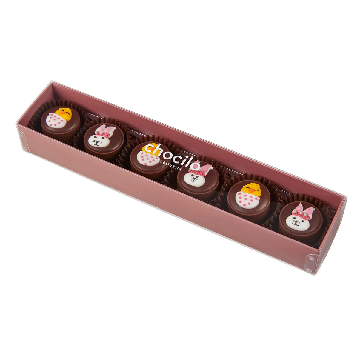 6 Pack Easter Caramels in Milk Chocolate Gift Box - 80g