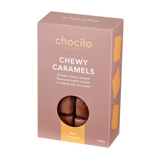 Chewy Caramels in Milk Chocolate Gift Box - 250g