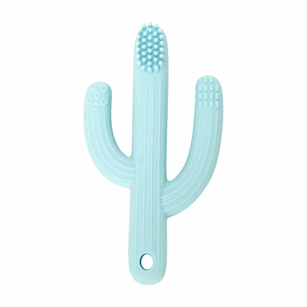 Silicone Teether + Toothbrush - Cactus