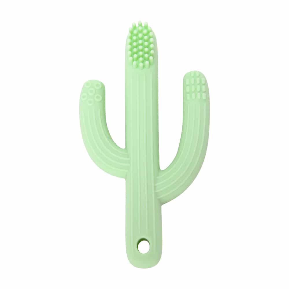 Silicone Teether + Toothbrush - Cactus