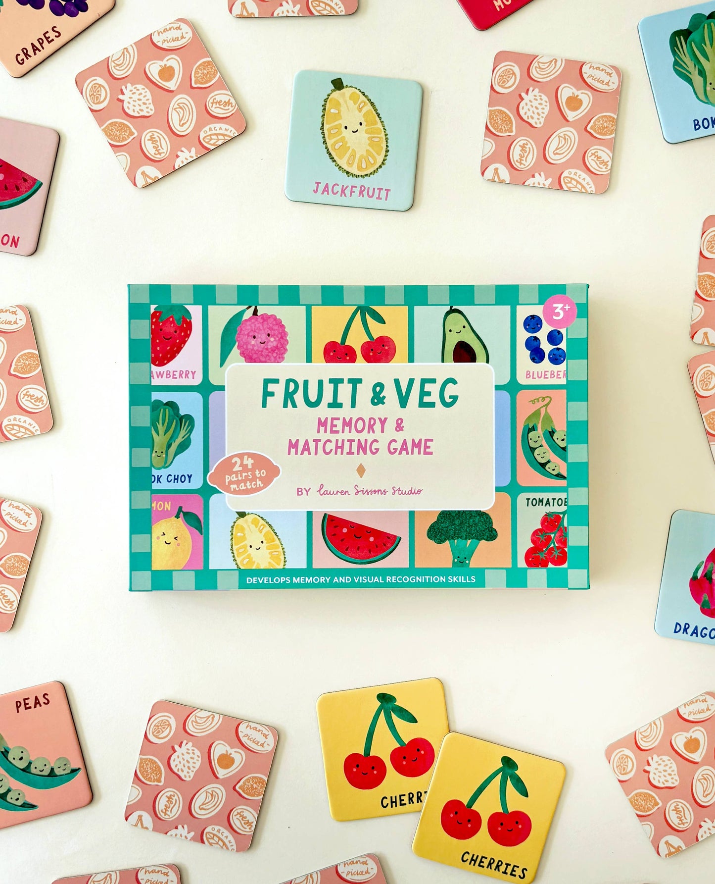 Fruit and Veg Memory & Matching Game - Kids Educational Gift