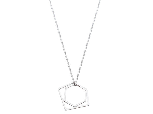 Geometric Necklace - Matte Silver