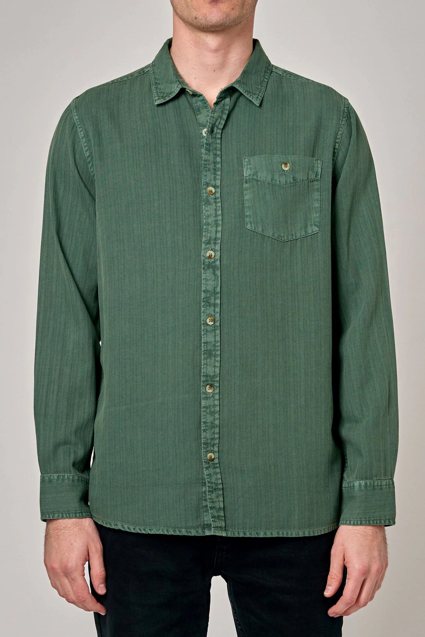 Herringbone Shirt - Thyme