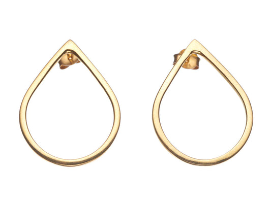 Teardrop Stud Earrings - Large - Gold