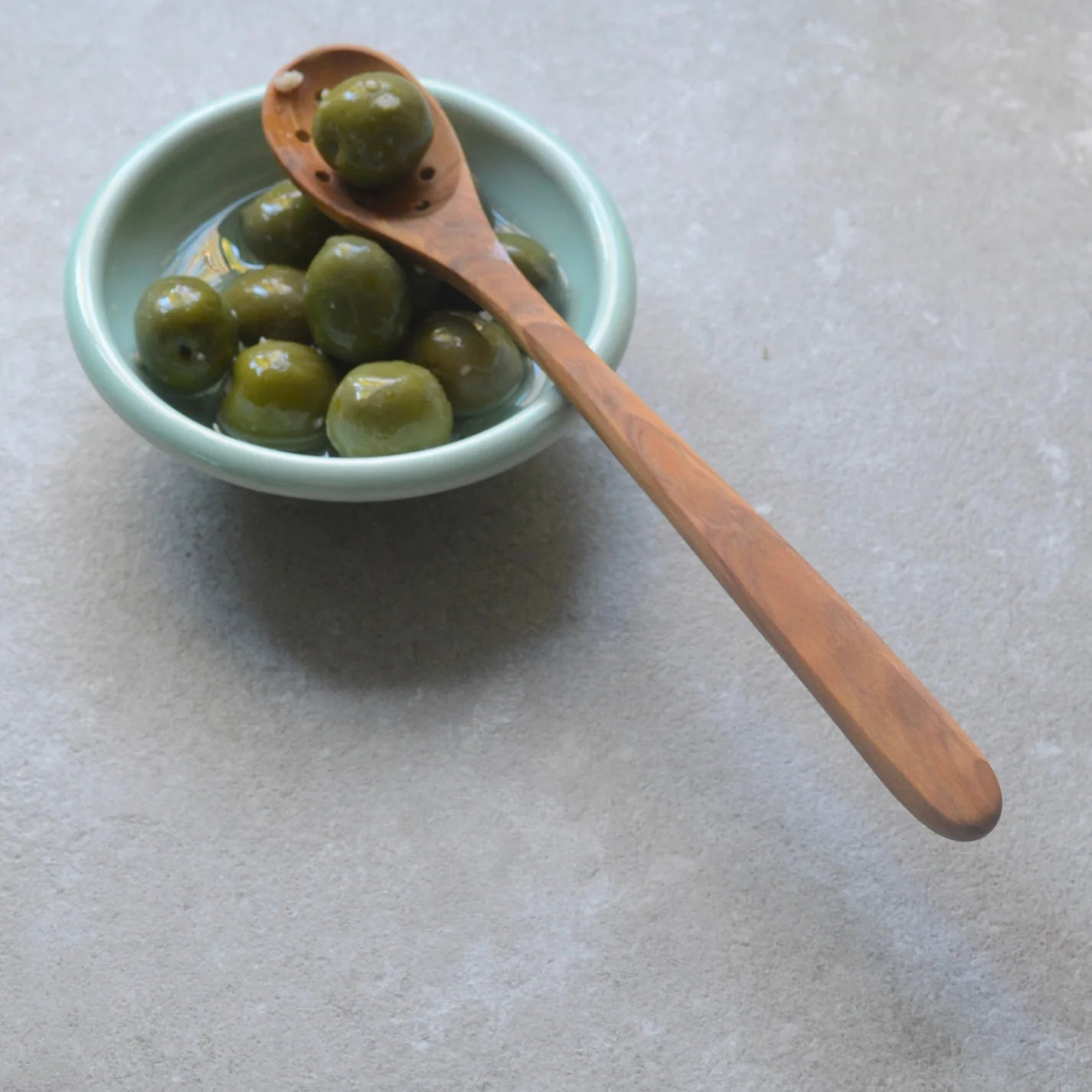 Olive Wood Holed Spoon - 20cm