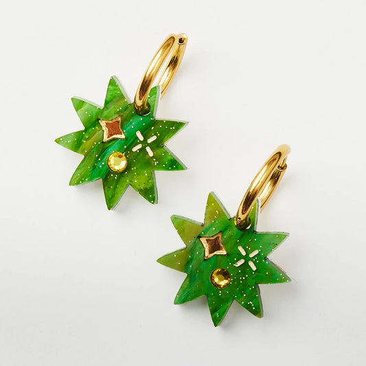 Day Star Earrings - Moss