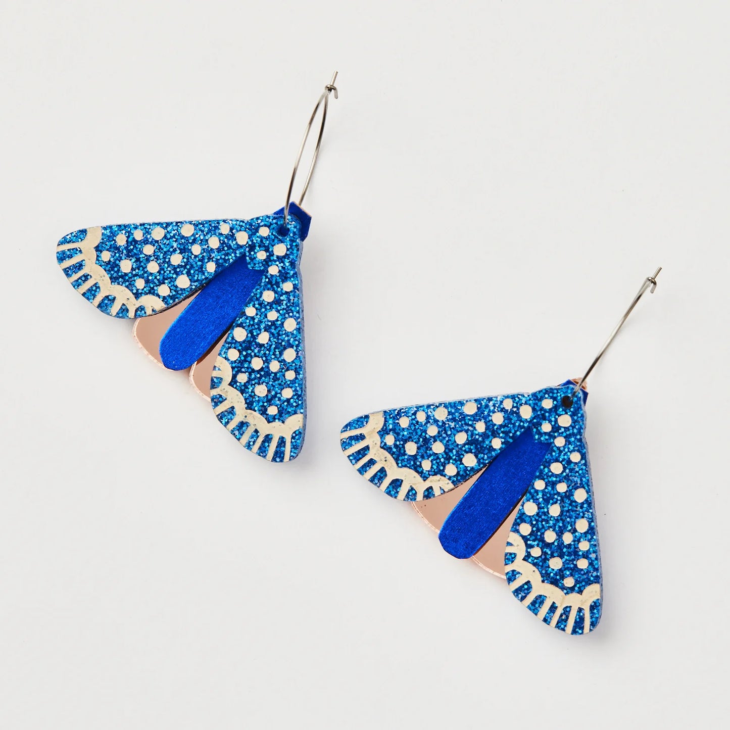 Moth Earrings - Indigo