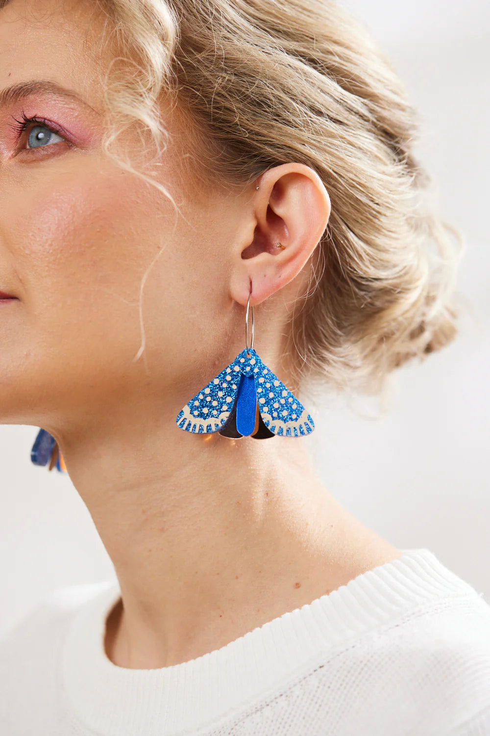 Moth Earrings - Indigo