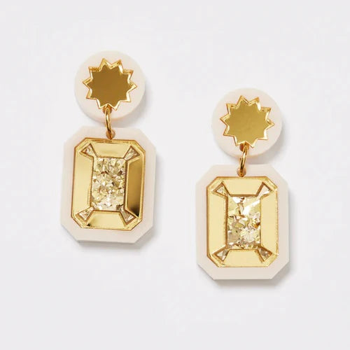 Brilliant Drop Earrings - Gold (CLIP ON)