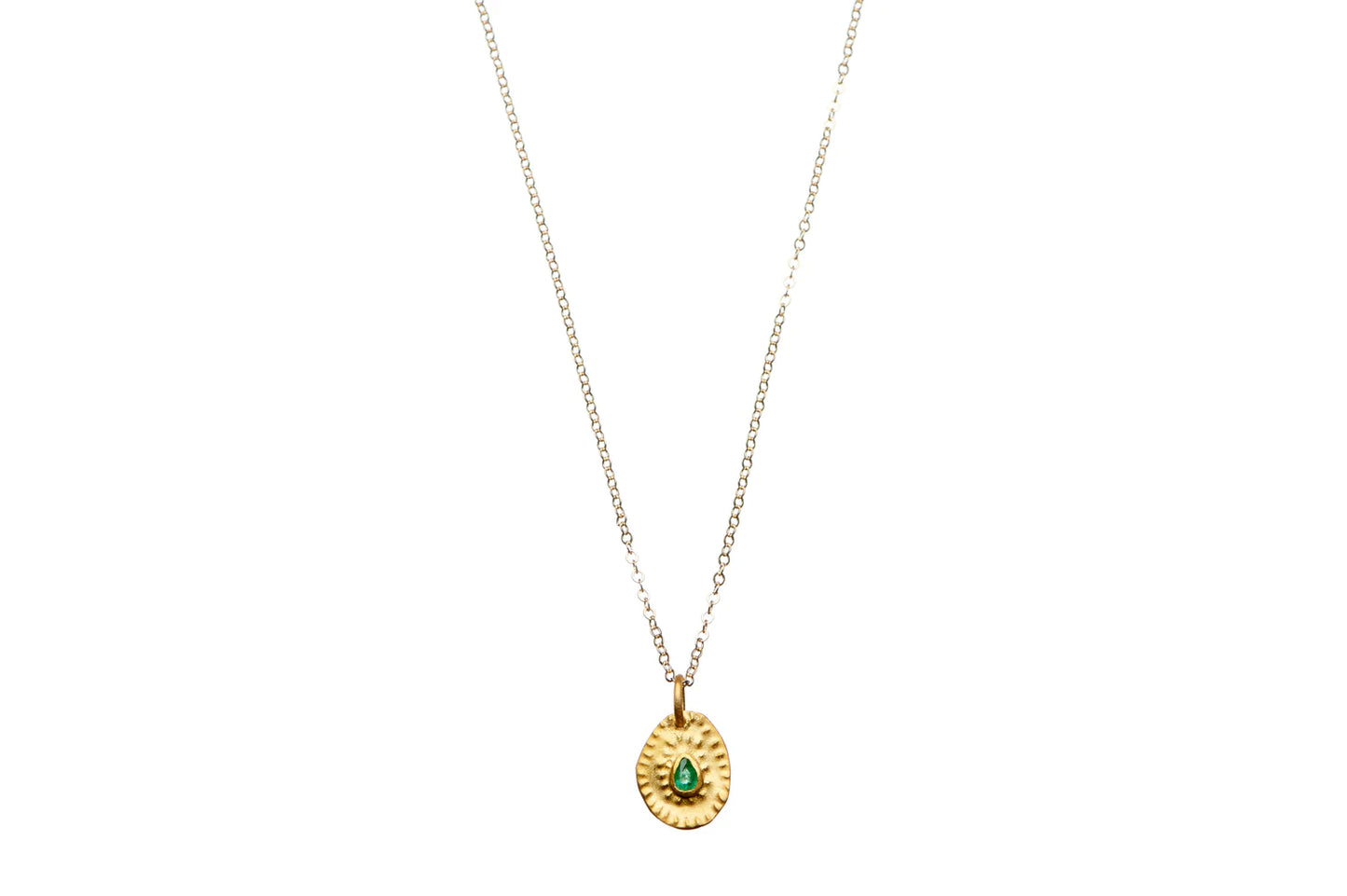 Pharaoh's Tear Necklace - Gold/Green Emerald