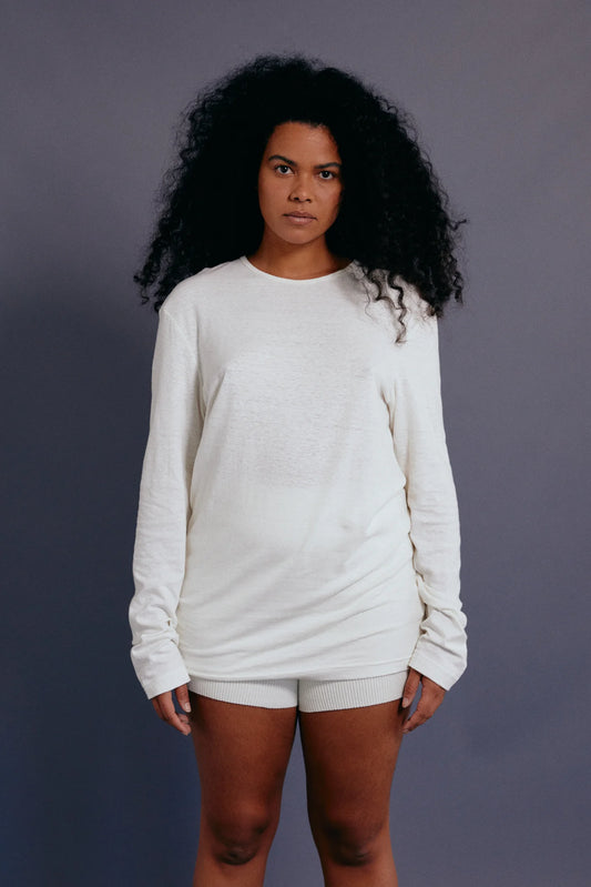 The Long Sleeve Tee - Coconut Milk