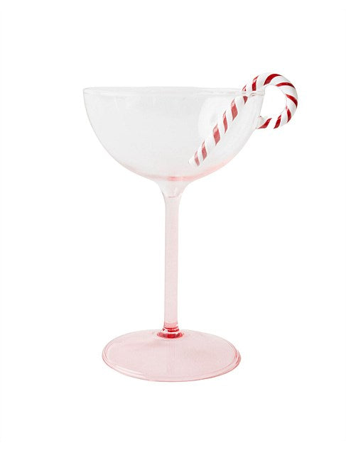 Candy Cane Coupe Glass 2P