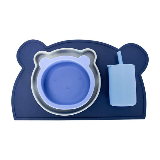 Silicone Dinner Set - Bear 4pc