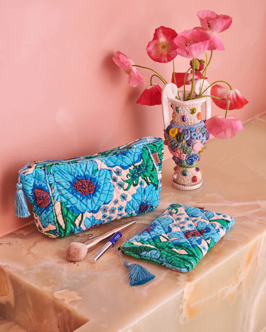 Tumbling Flowers Velvet Toiletry Bag