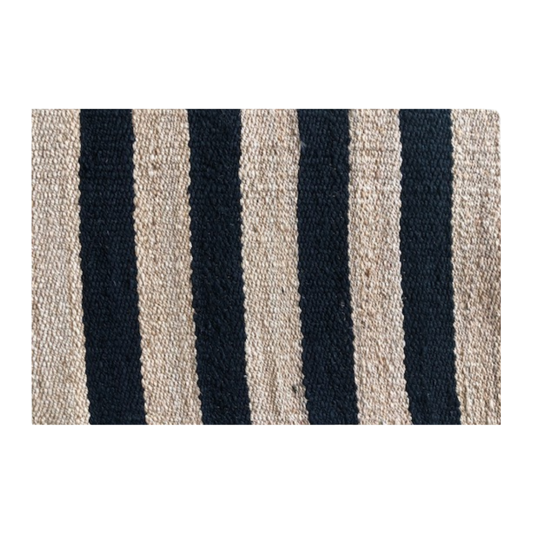 Jute Mat - Black Stripe