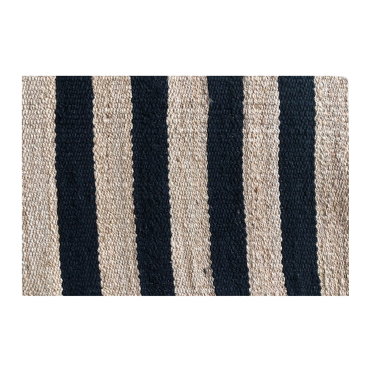 Jute Mat - Black Stripe