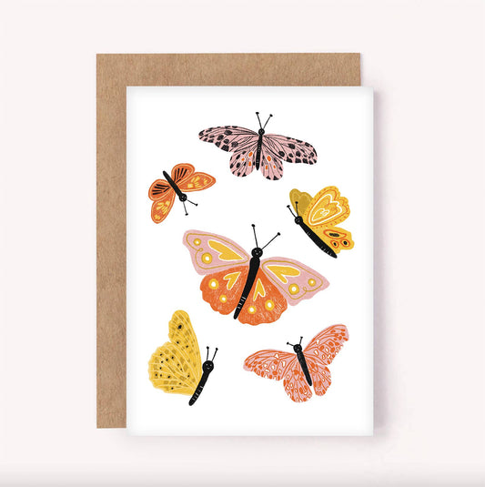 Butterflies Card - Illustrated Butterfly Everyday Blank Card