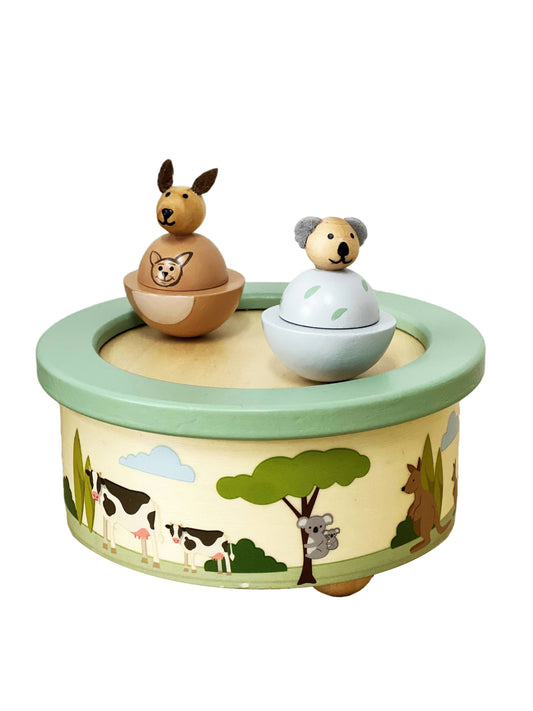 Kangaroo & Koala Wooden Music Box