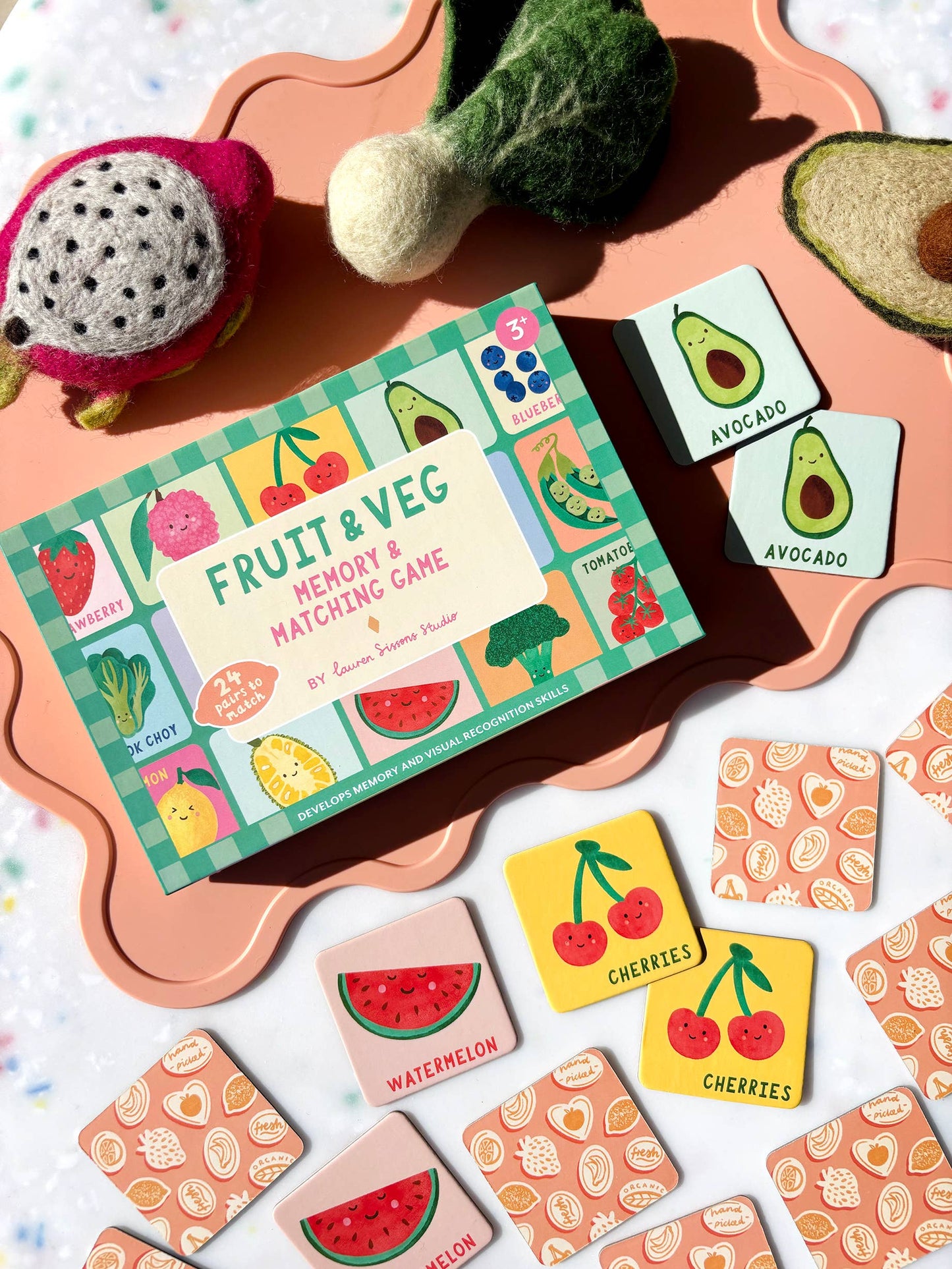 Fruit and Veg Memory & Matching Game - Kids Educational Gift