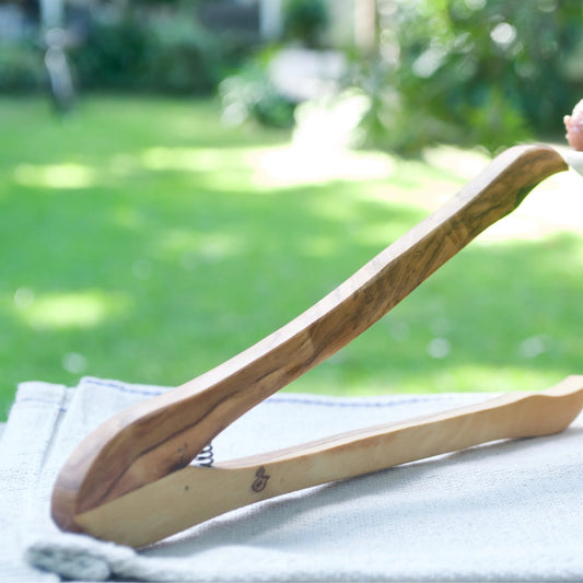 Olive wood tongs