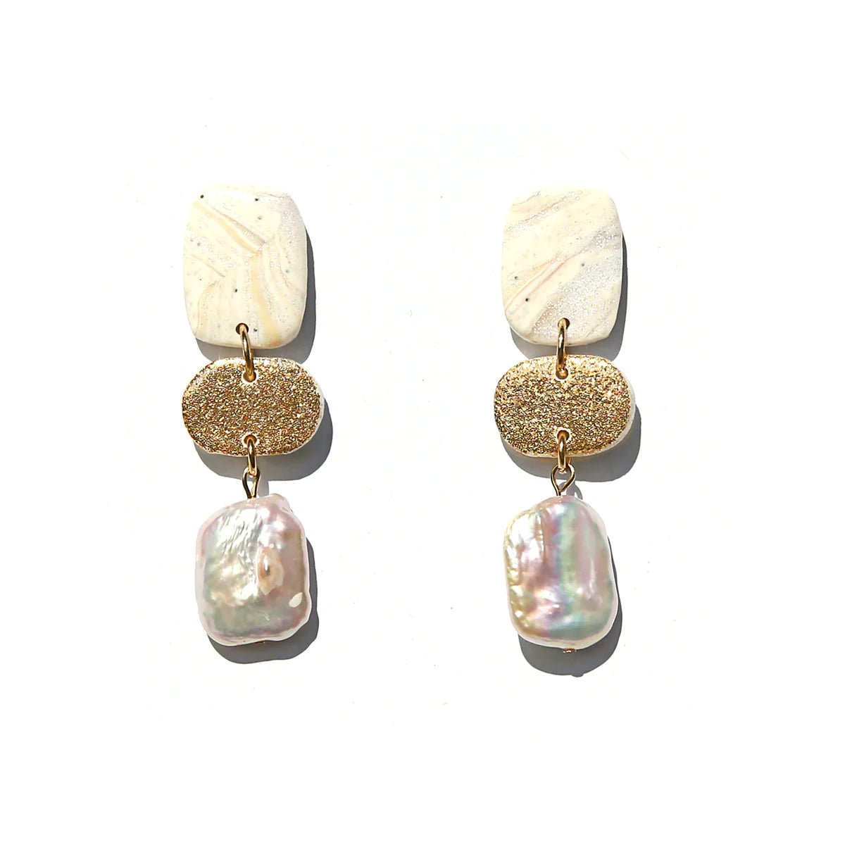 Square Pearl Drop Earrings