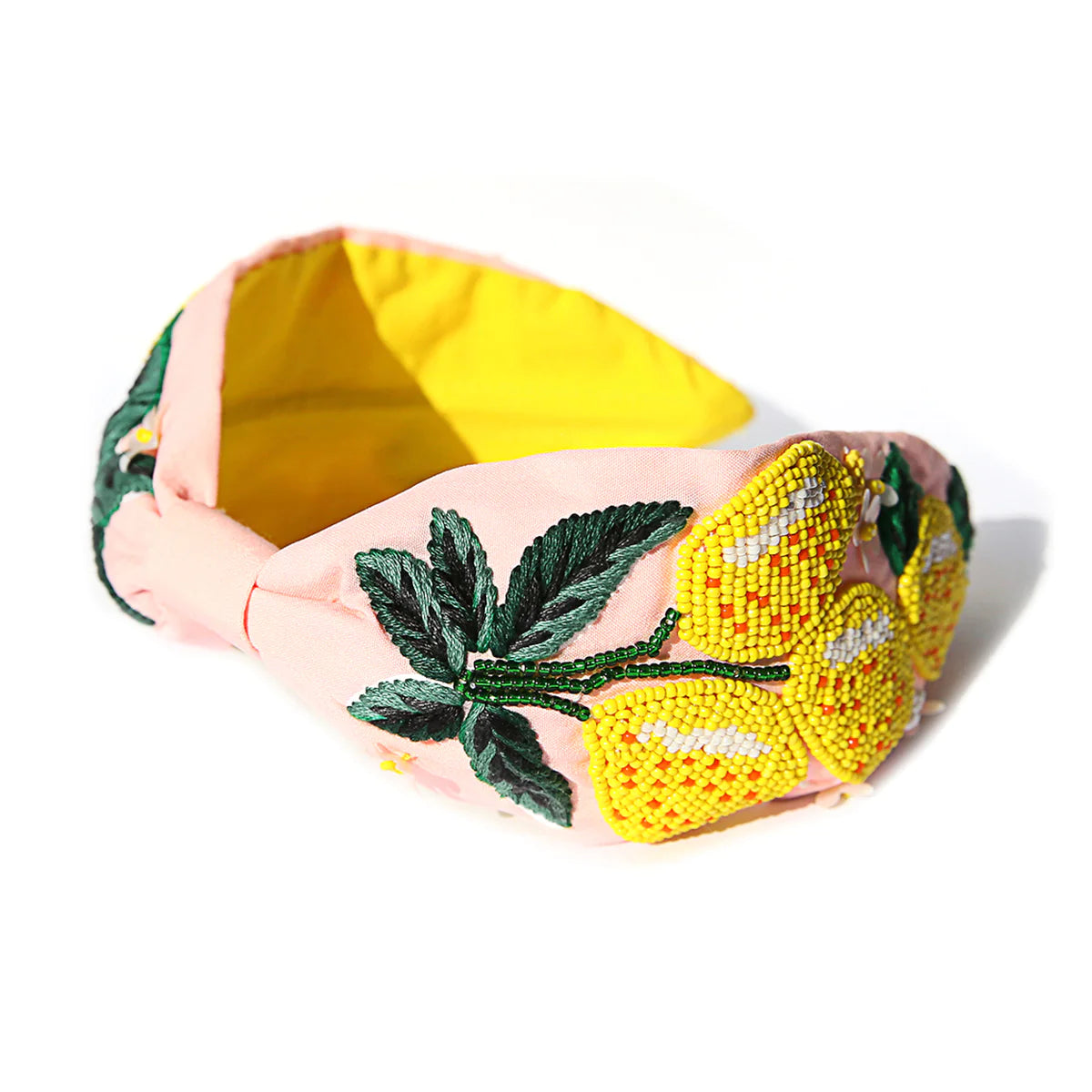 Pink Lemon Beaded Headband