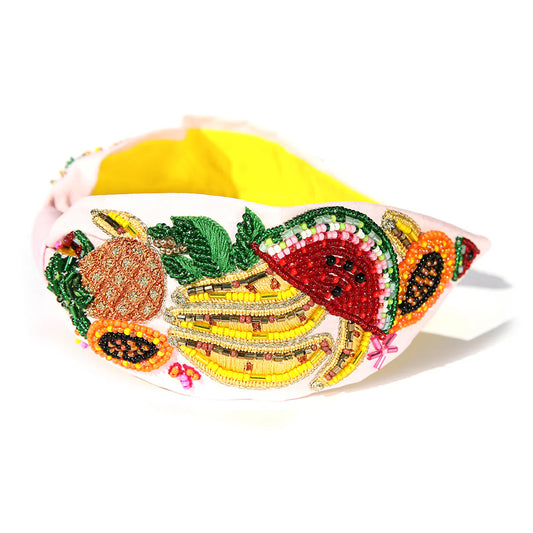 Fruit Salad Beaded Headband - Pink