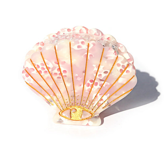 Shell Hair Clip - Rose Pink Quartz