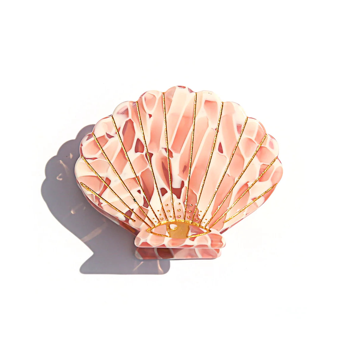 Pink Terrazzo Shell Hair Clip