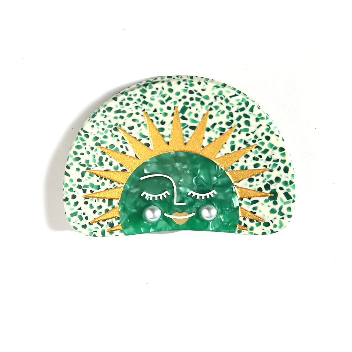 Green Sun Hair Claw Clip