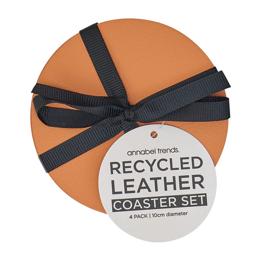 Recycled Leather Coaster Set - 4pc