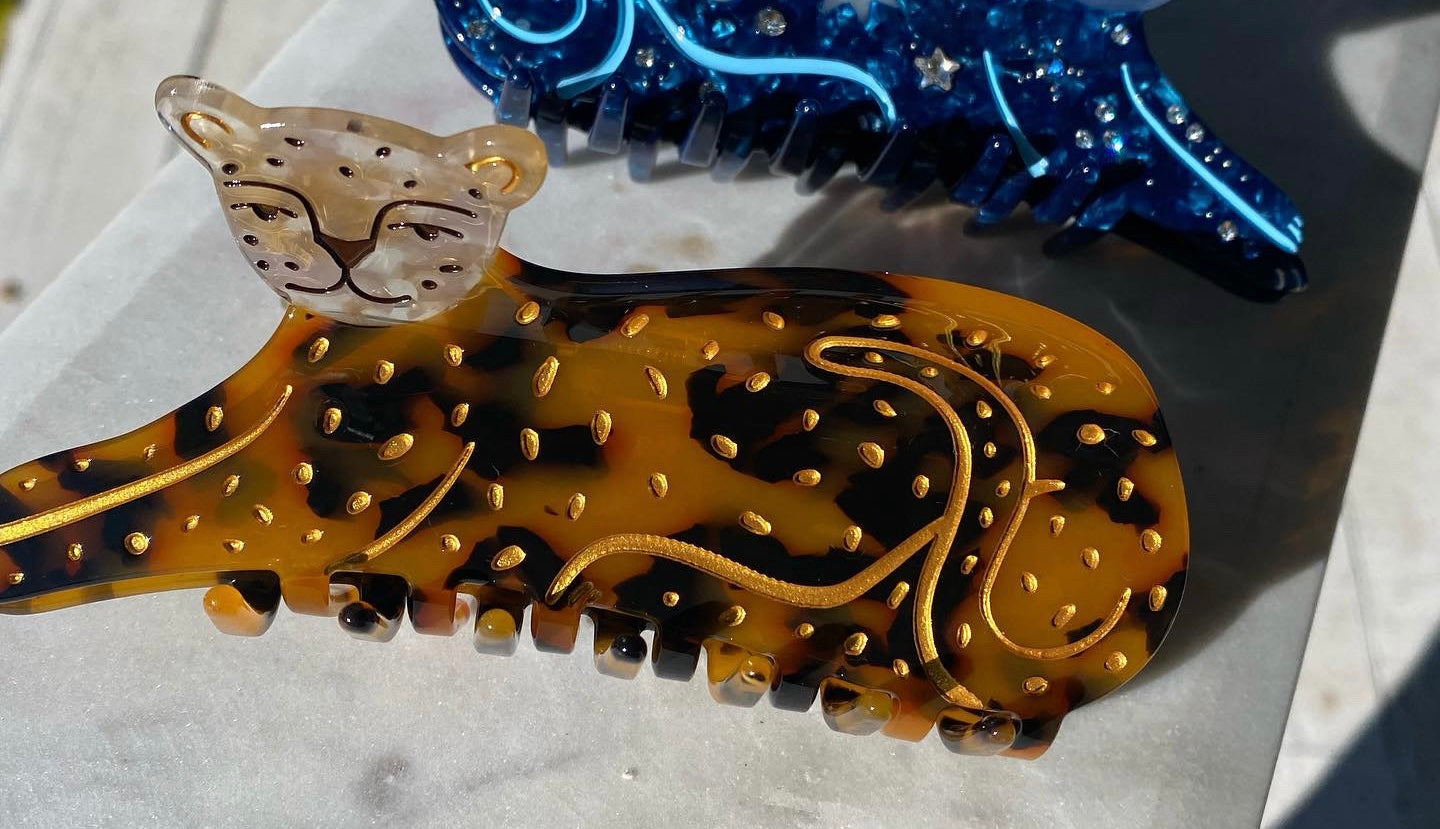 Leopard Hair Claw Clip Tan