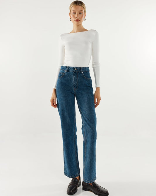 Caden Long Sleeve Top - White