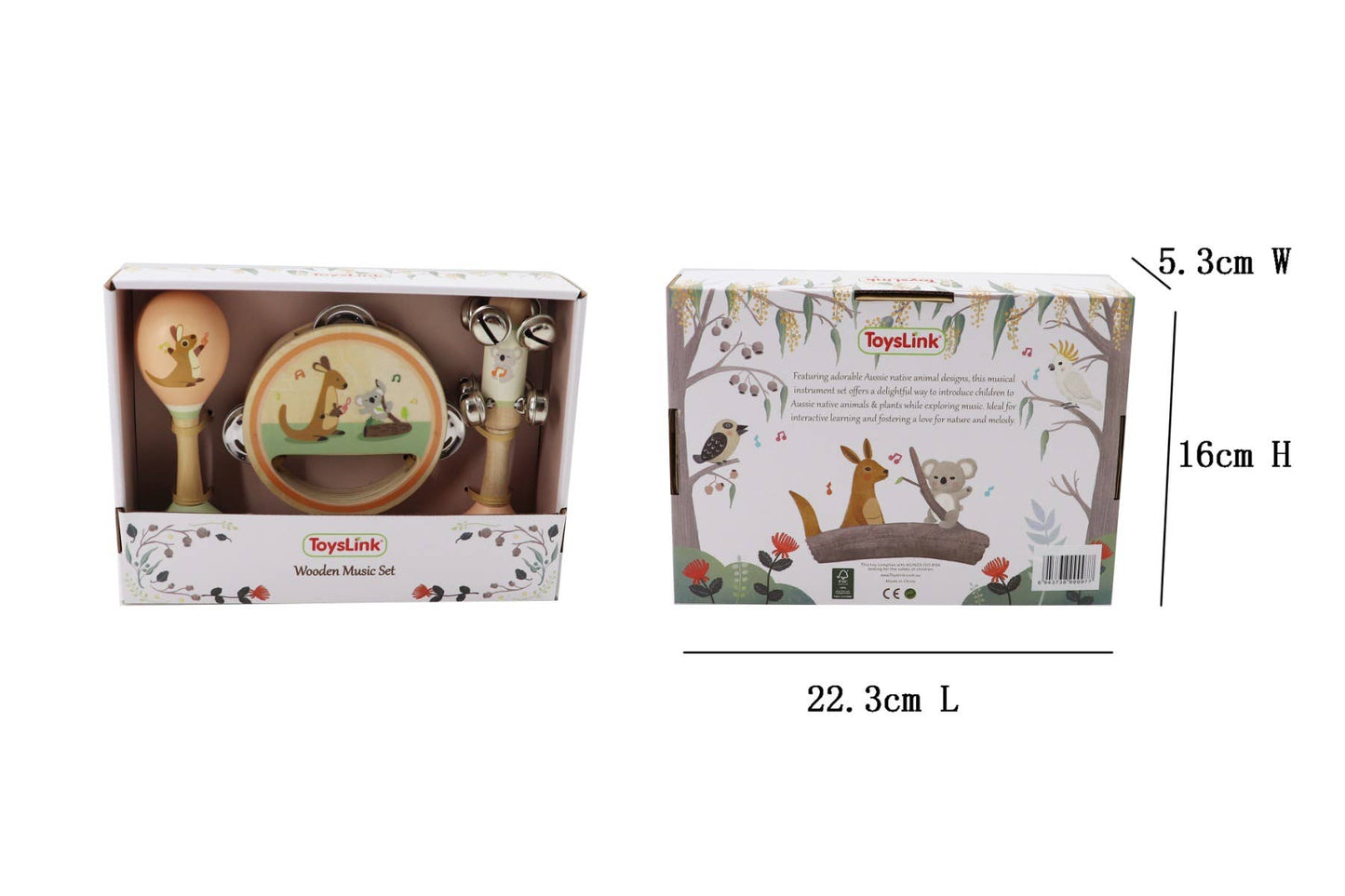 Kangaroo & Koala Wooden Musical Set