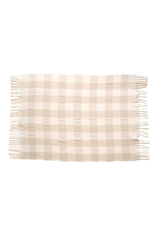 Mysa Throw Blanket - Beige Check