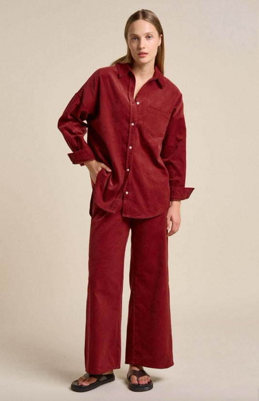 Khaite Cord Pants - Cherry