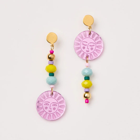 Blossom + Beads Earrings - Violet