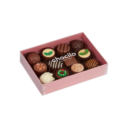 12 Pack Christmas Chocolate Assortment Gift Box -  140g