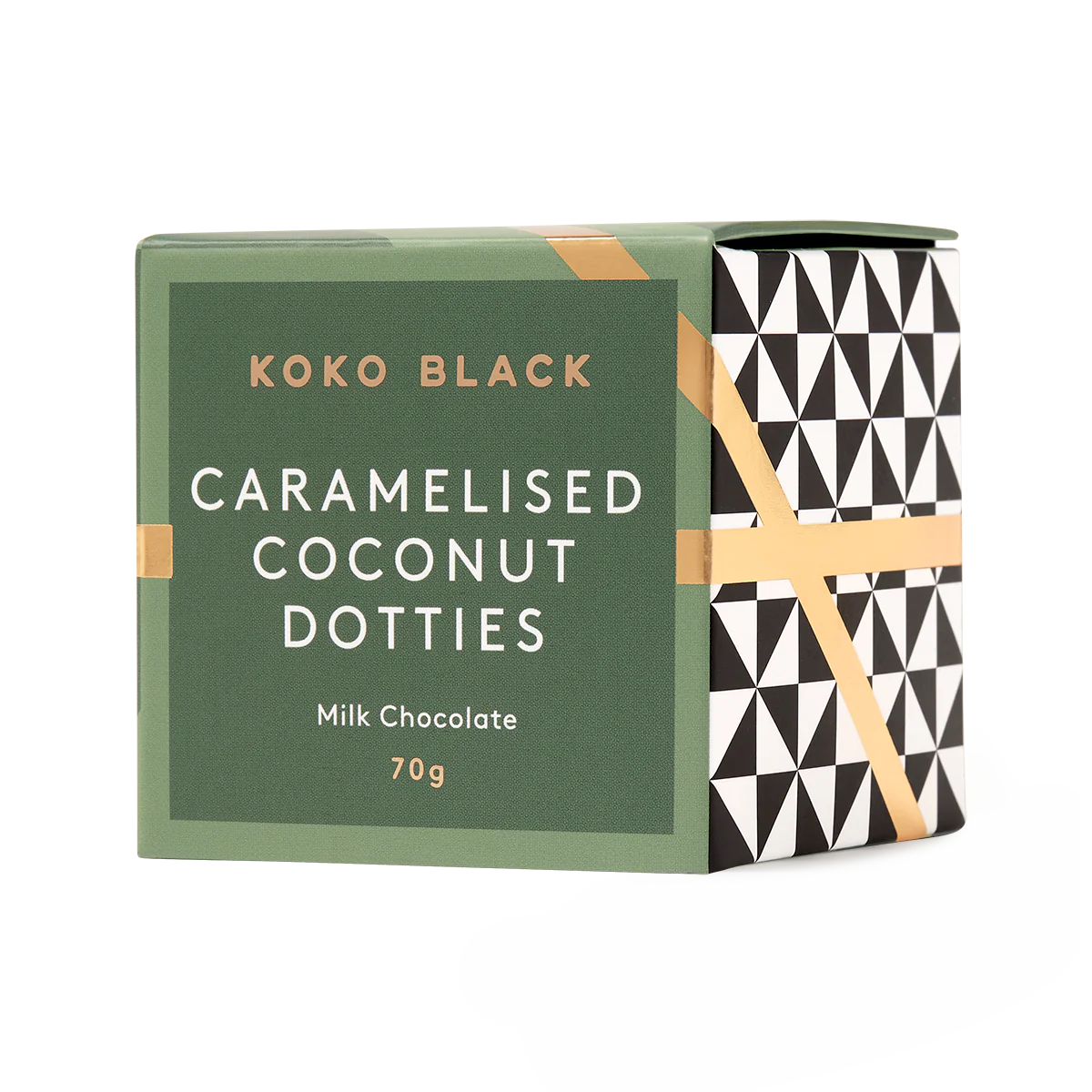 Caramelised Coconut Dotties Cube - Milk Chocolate