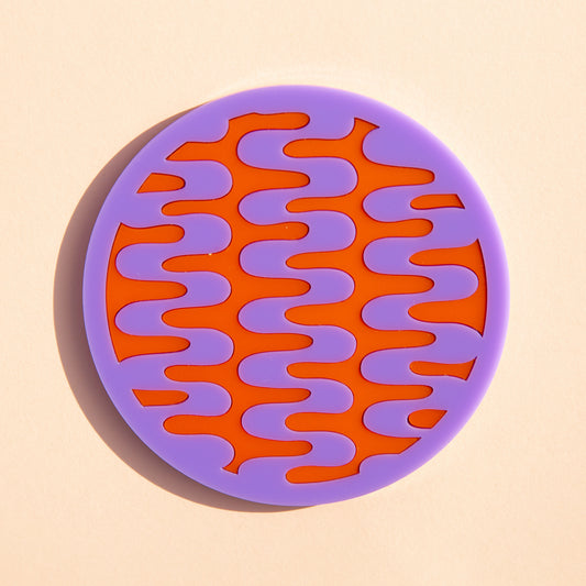 Retro Wiggle Coaster - Orange Lilac