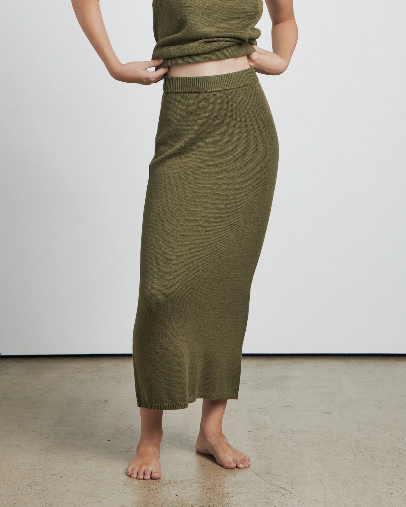 The Knitted Midi Skirt - Nutmeg