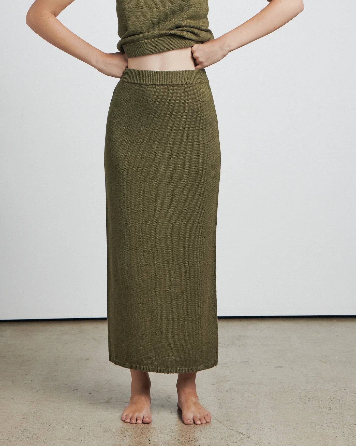 The Knitted Midi Skirt - Nutmeg