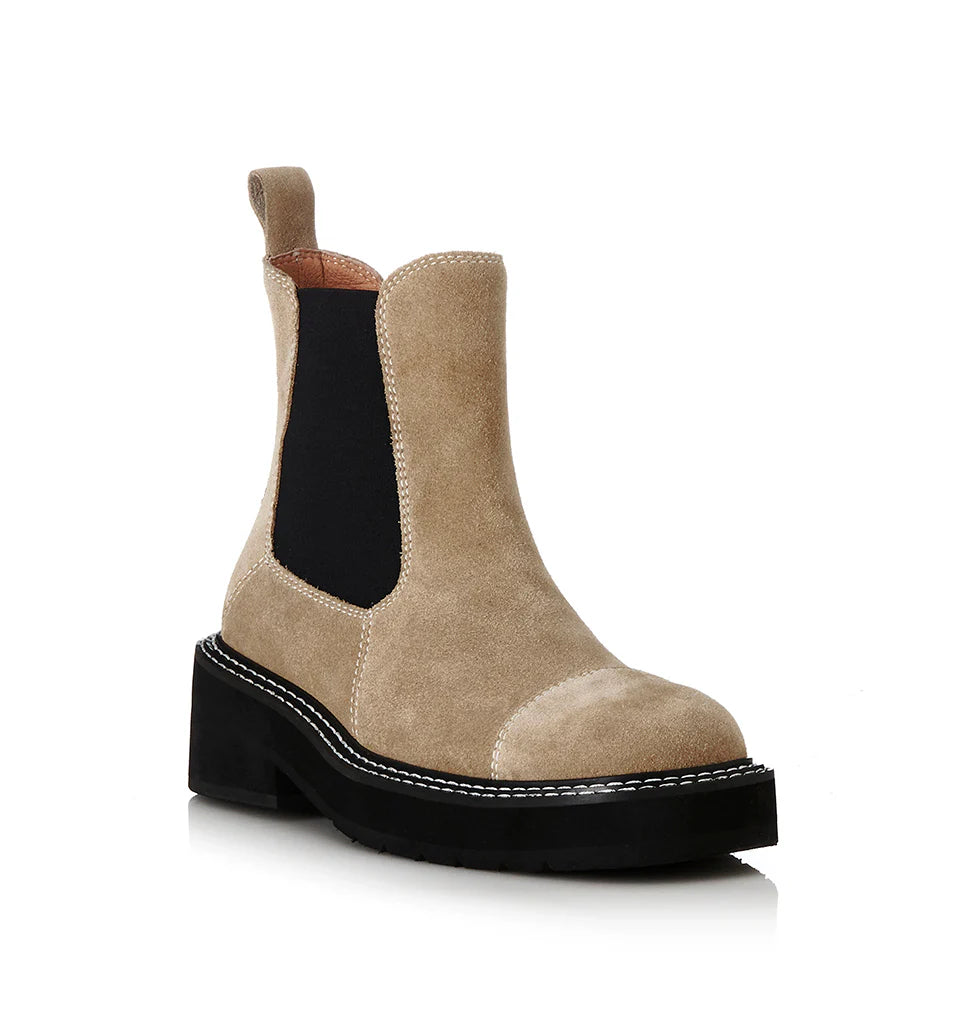 Ebony Boot - Natural Suede