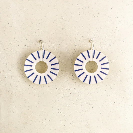 Holiday Hoop Earrings - Blue