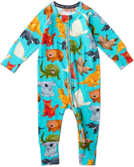 Home Among The Gum Trees Long Sleeve Zip Romper